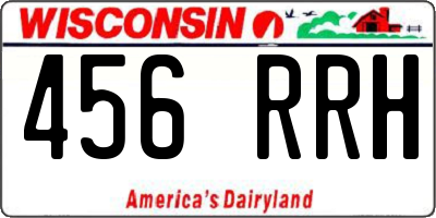 WI license plate 456RRH