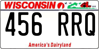 WI license plate 456RRQ