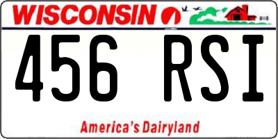 WI license plate 456RSI