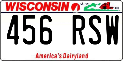 WI license plate 456RSW