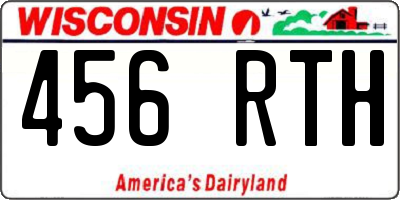 WI license plate 456RTH