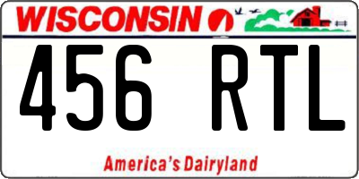 WI license plate 456RTL