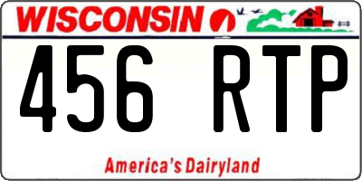 WI license plate 456RTP