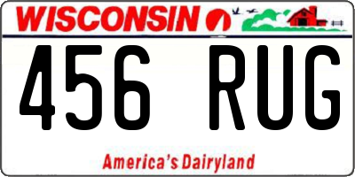 WI license plate 456RUG