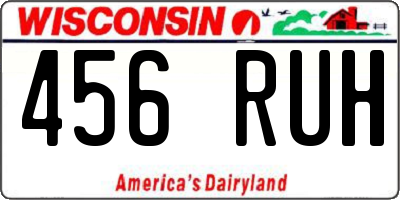 WI license plate 456RUH