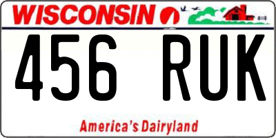 WI license plate 456RUK