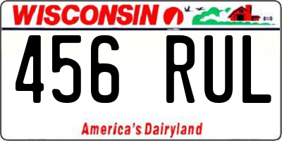WI license plate 456RUL
