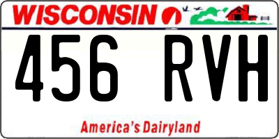 WI license plate 456RVH