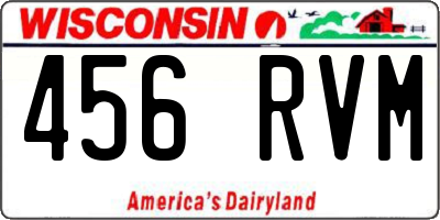 WI license plate 456RVM