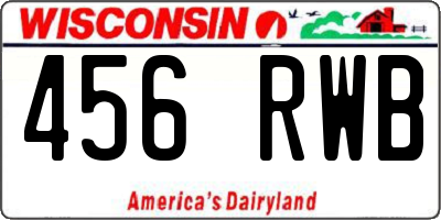 WI license plate 456RWB