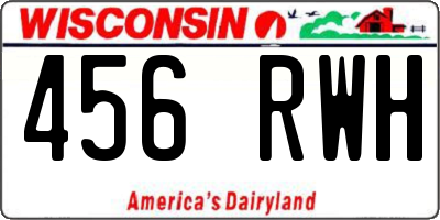 WI license plate 456RWH