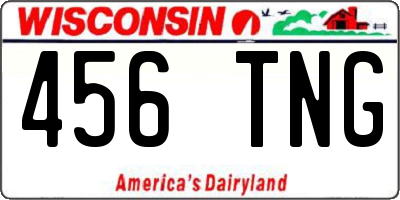 WI license plate 456TNG