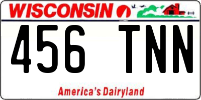 WI license plate 456TNN