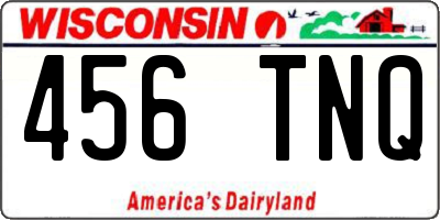 WI license plate 456TNQ