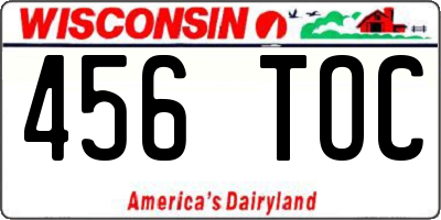 WI license plate 456TOC