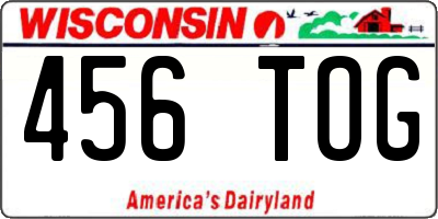 WI license plate 456TOG