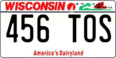 WI license plate 456TOS