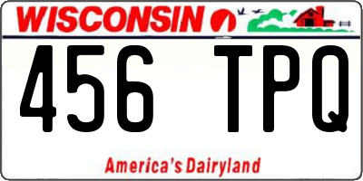 WI license plate 456TPQ