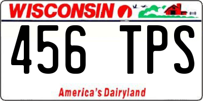 WI license plate 456TPS
