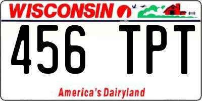 WI license plate 456TPT