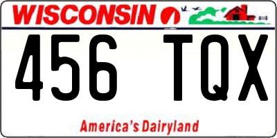 WI license plate 456TQX