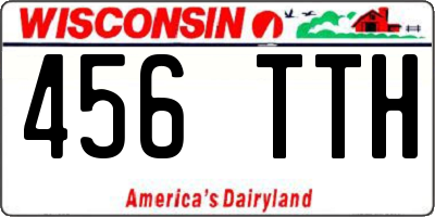 WI license plate 456TTH