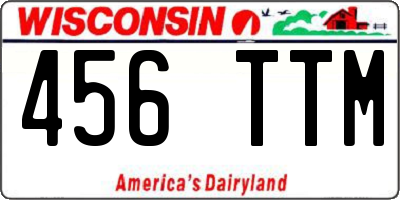 WI license plate 456TTM