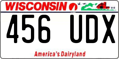 WI license plate 456UDX