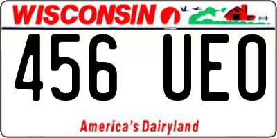 WI license plate 456UEO