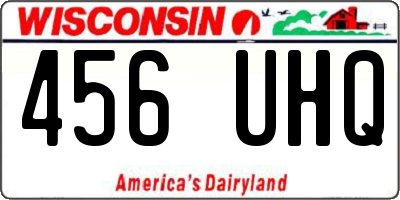 WI license plate 456UHQ