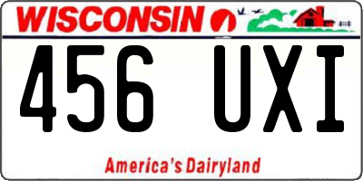 WI license plate 456UXI