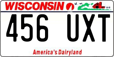 WI license plate 456UXT