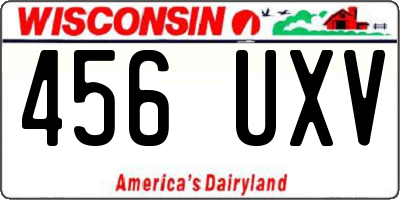 WI license plate 456UXV