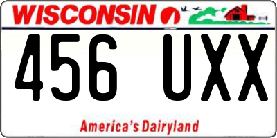 WI license plate 456UXX