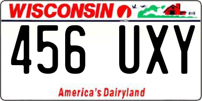 WI license plate 456UXY
