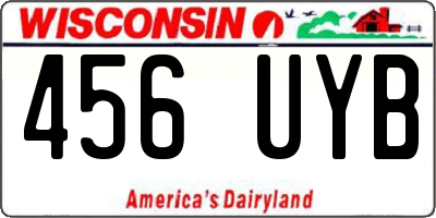 WI license plate 456UYB