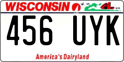 WI license plate 456UYK