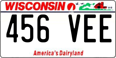 WI license plate 456VEE