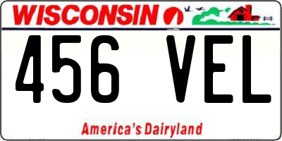 WI license plate 456VEL