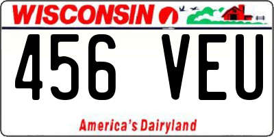 WI license plate 456VEU