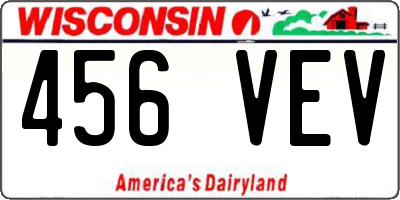 WI license plate 456VEV