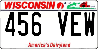 WI license plate 456VEW