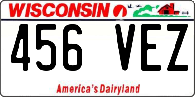 WI license plate 456VEZ