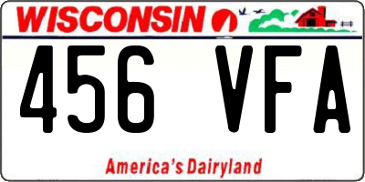WI license plate 456VFA
