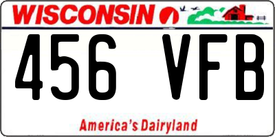 WI license plate 456VFB