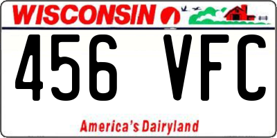 WI license plate 456VFC