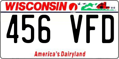 WI license plate 456VFD