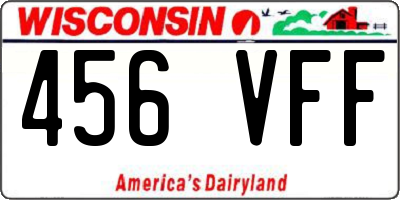 WI license plate 456VFF
