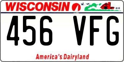 WI license plate 456VFG