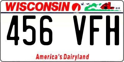 WI license plate 456VFH